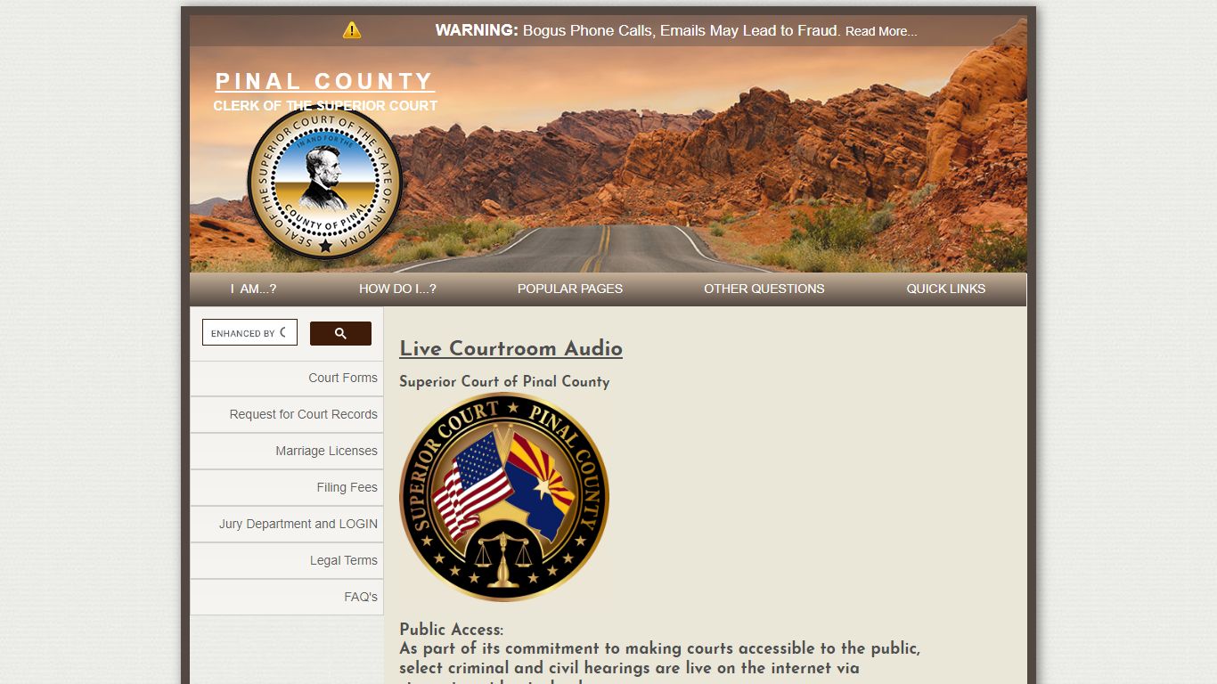 Pinal County Clerk of the Superior Court Home